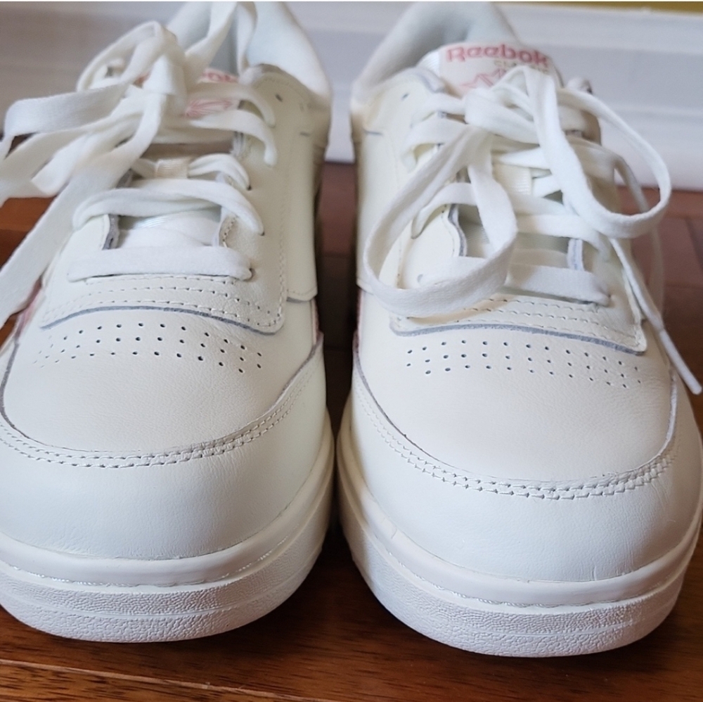 Reebok Club C Double Revenge Classic White and Pink Sneakers - Picture 12 of 14